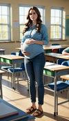 Preggo Teacher Can’t Go