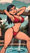 Heather Total Drama Red Bikini Brawl Showdown