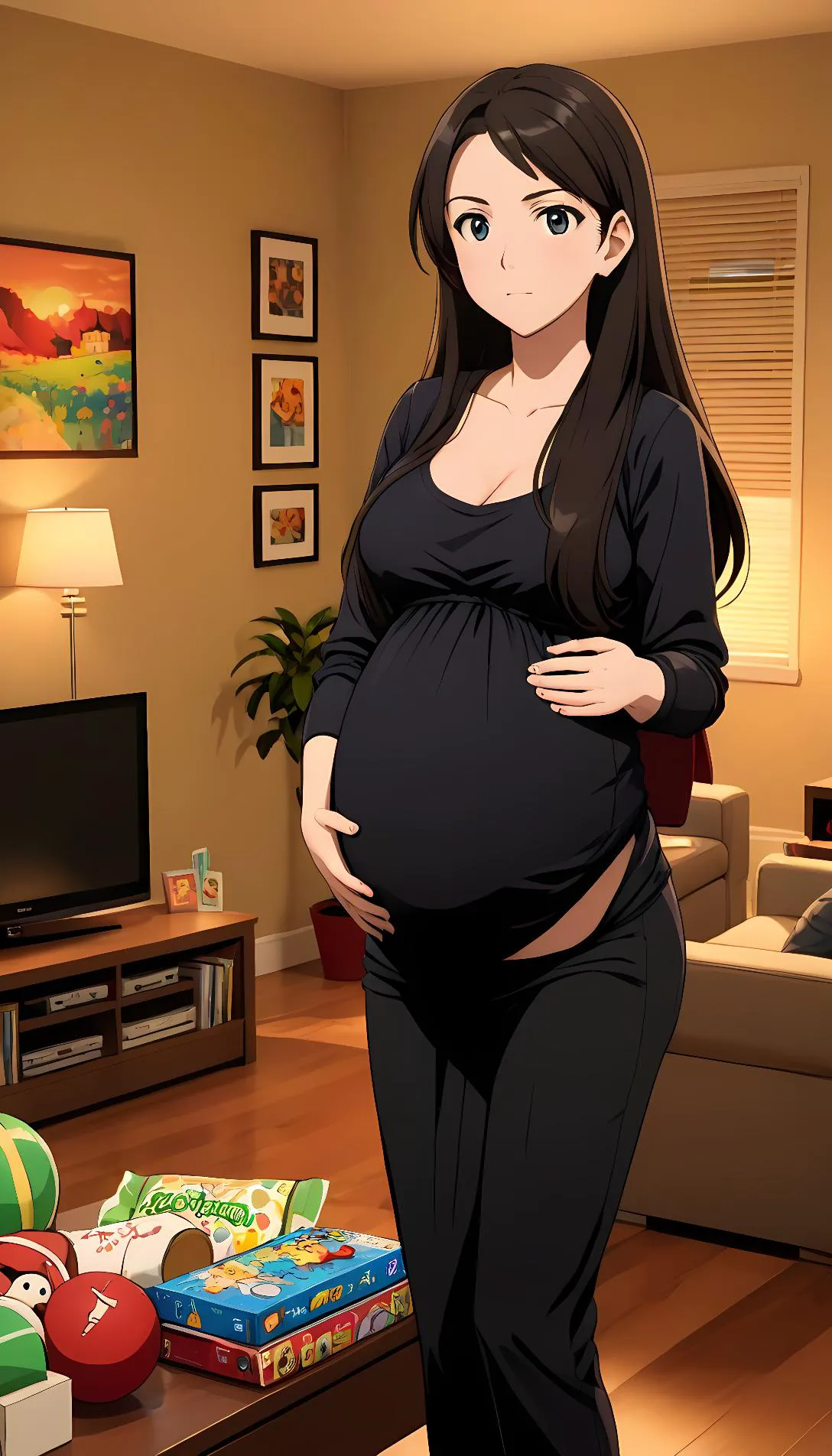 Museland-Labor in Living Room Chaos-PregnantExSchoolBully