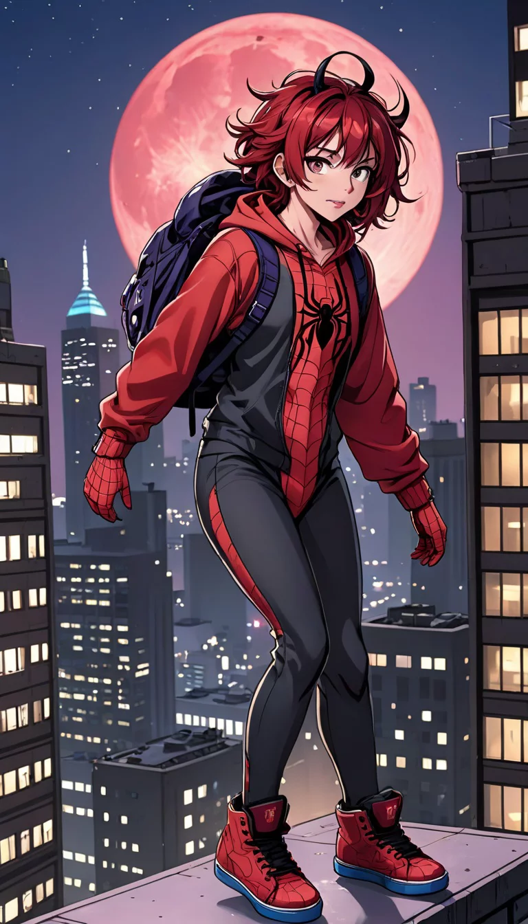 Museland-Spider-Girl's Rooftop Reveal-SecretTransformation-SpiderMan