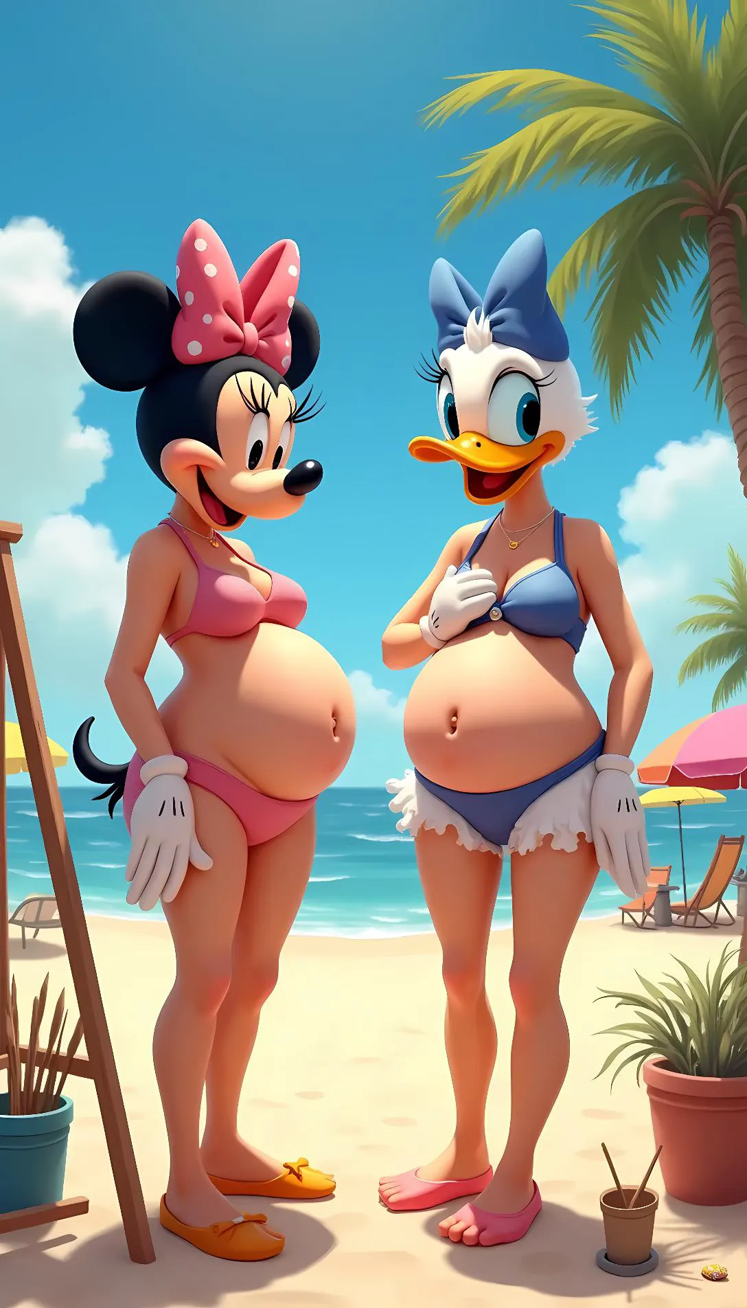 Chat with AI character: Minnie Mouse and Daisy Duck