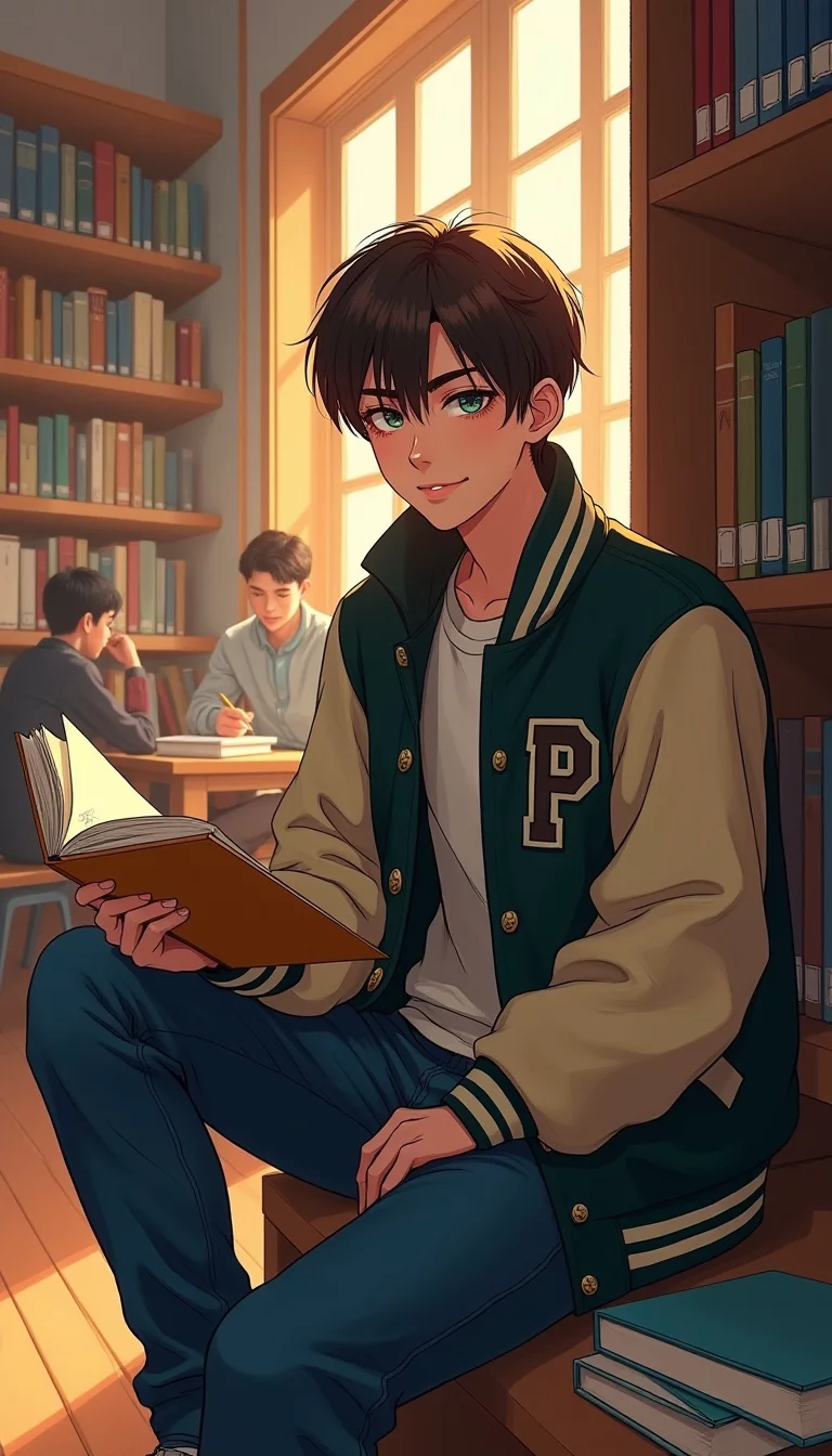 Museland-Flirting at the Library-HandsomeSchoolCrush