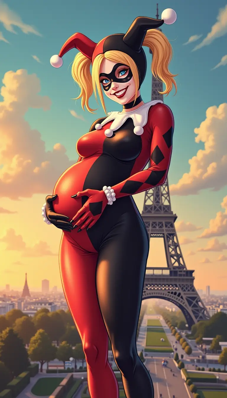 Museland-Birth on Eiffel Tower-HarleyQuinn-HeroicBirth