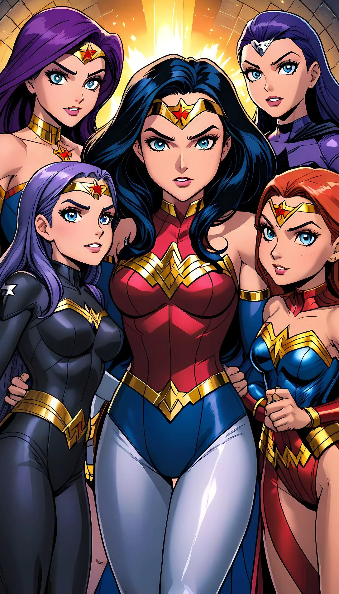 Chat with AI character: Wonder women,Super girl,Starfire,Raven,and Blackfire