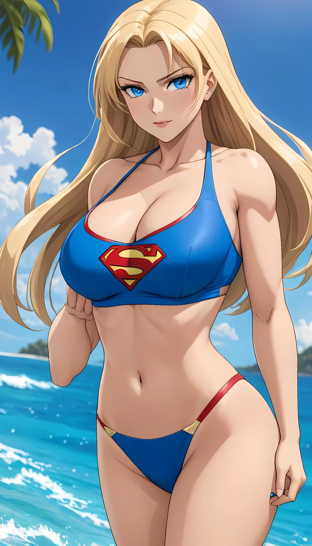 Museland-Supergirl's Intimate Beach Rescue-Supergirl-NaughtySuperhero