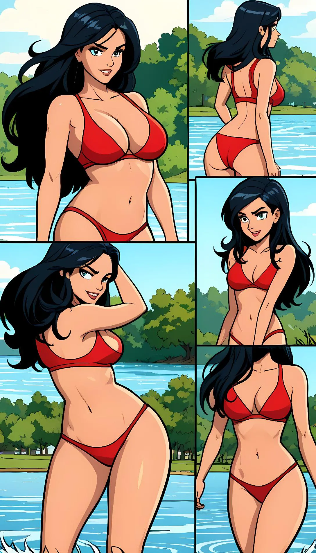 Museland-Heather Total Drama Red Bikini Wins and Embrasses Gwen.-FemmeFatale-TotalDrama