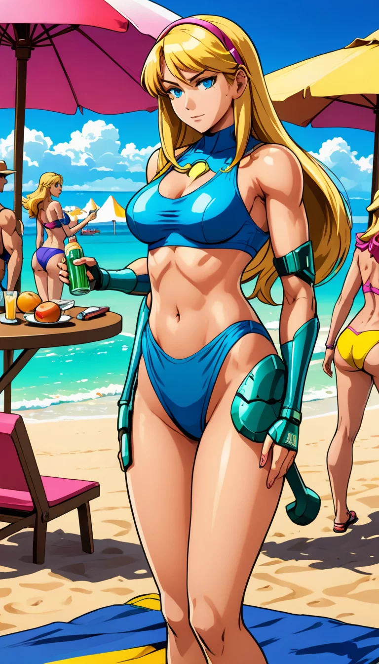 Chat with AI character: Samus Aran Bash AAt The Beach ⛱️⛱️